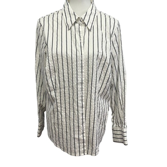 Alfani Essentials Tops - Alfani Essentials Woman Plus Size 18W Long Sleeve Button Down Stretch Cotton Top